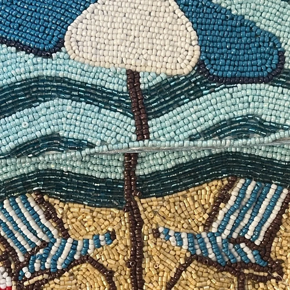 Sol and Mer Viral Blue Waves Beaded Beach Chairs Bag with Umbrella and Sand - Picture 3 of 16